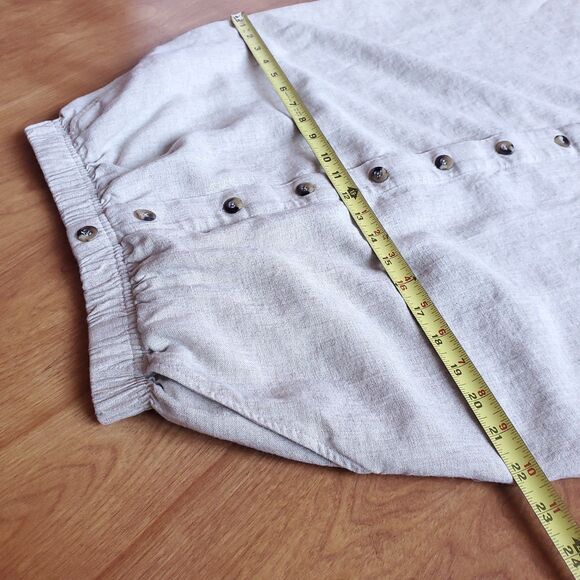 Vintage Linen Blend Button Front Skirt XS Beige 24 x 33.5 Minimalist Lagom 80s - Picture 8 of 8